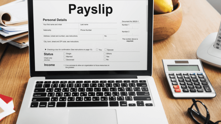 payslip purchase order form concept